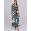 image:imageANRABESS Summer Dress for Women 2026 Maxi Sundresses Casual Cap Sleeve Crew Neck Loose Split Beach Travel Vacation ClothesLeaf Printed
