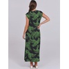 image:imageANRABESS Summer Dress for Women 2026 Maxi Sundresses Casual Cap Sleeve Crew Neck Loose Split Beach Travel Vacation ClothesNavy Green Leaves