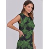 image:imageANRABESS Summer Dress for Women 2026 Maxi Sundresses Casual Cap Sleeve Crew Neck Loose Split Beach Travel Vacation ClothesNavy Green Leaves