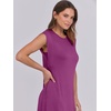 image:imageANRABESS Summer Dress for Women 2026 Maxi Sundresses Casual Cap Sleeve Crew Neck Loose Split Beach Travel Vacation ClothesPurple Red