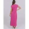 image:imageANRABESS Summer Dress for Women 2026 Maxi Sundresses Casual Cap Sleeve Crew Neck Loose Split Beach Travel Vacation ClothesRose