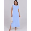 image:imageANRABESS Summer Dress for Women 2026 Maxi Sundresses Casual Cap Sleeve Crew Neck Loose Split Beach Travel Vacation ClothesSky Blue