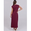image:imageANRABESS Summer Dress for Women 2026 Maxi Sundresses Casual Cap Sleeve Crew Neck Loose Split Beach Travel Vacation ClothesWine Red