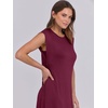 image:imageANRABESS Summer Dress for Women 2026 Maxi Sundresses Casual Cap Sleeve Crew Neck Loose Split Beach Travel Vacation ClothesWine Red