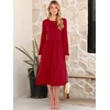 image:imageANRABESS Women Long Sleeve Casual Midi Dress  Crewneck Flowy ALine Long Dresses Soft Lightweight Church Vacation Floral Outfits Fall Fashion Transition ClothesBright Red