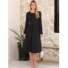 image:imageANRABESS Women Long Sleeve Casual Midi Dress  Crewneck Flowy ALine Long Dresses Soft Lightweight Church Vacation Floral Outfits Fall Fashion Transition ClothesBlack