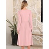 image:imageANRABESS Women Long Sleeve Casual Midi Dress  Crewneck Flowy ALine Long Dresses Soft Lightweight Church Vacation Floral Outfits Fall Fashion Transition ClothesPink Round Dot