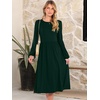 image:imageANRABESS Women Long Sleeve Casual Midi Dress  Crewneck Flowy ALine Long Dresses Soft Lightweight Church Vacation Floral Outfits Fall Fashion Transition ClothesDeep Green