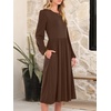 image:imageANRABESS Women Long Sleeve Casual Midi Dress  Crewneck Flowy ALine Long Dresses Soft Lightweight Church Vacation Floral Outfits Fall Fashion Transition ClothesBrown