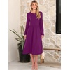 image:imageANRABESS Women Long Sleeve Casual Midi Dress  Crewneck Flowy ALine Long Dresses Soft Lightweight Church Vacation Floral Outfits Fall Fashion Transition ClothesDeep Purple