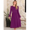 image:imageANRABESS Women Long Sleeve Casual Midi Dress  Crewneck Flowy ALine Long Dresses Soft Lightweight Church Vacation Floral Outfits Fall Fashion Transition ClothesDeep Purple