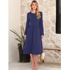 image:imageANRABESS Women Long Sleeve Casual Midi Dress  Crewneck Flowy ALine Long Dresses Soft Lightweight Church Vacation Floral Outfits Fall Fashion Transition ClothesNavy Blue