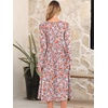 image:imageANRABESS Women Long Sleeve Casual Midi Dress  Crewneck Flowy ALine Long Dresses Soft Lightweight Church Vacation Floral Outfits Fall Fashion Transition ClothesFloral Pink
