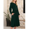 image:imageANRABESS Women Long Sleeve Casual Midi Dress  Crewneck Flowy ALine Long Dresses Soft Lightweight Church Vacation Floral Outfits Fall Fashion Transition ClothesDeep Green