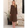 image:imageANRABESS Women Long Sleeve Casual Midi Dress  Crewneck Flowy ALine Long Dresses Soft Lightweight Church Vacation Floral Outfits Fall Fashion Transition ClothesBrown