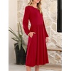 image:imageANRABESS Women Long Sleeve Casual Midi Dress  Crewneck Flowy ALine Long Dresses Soft Lightweight Church Vacation Floral Outfits Fall Fashion Transition ClothesBright Red