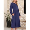 image:imageANRABESS Women Long Sleeve Casual Midi Dress  Crewneck Flowy ALine Long Dresses Soft Lightweight Church Vacation Floral Outfits Fall Fashion Transition ClothesNavy Blue