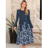 image:imageANRABESS Women Long Sleeve Casual Midi Dress  Crewneck Flowy ALine Long Dresses Soft Lightweight Church Vacation Floral Outfits Fall Fashion Transition ClothesNavy Blue Floral Hem