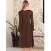 image:imageANRABESS Women Long Sleeve Casual Midi Dress  Crewneck Flowy ALine Long Dresses Soft Lightweight Church Vacation Floral Outfits Fall Fashion Transition ClothesBrown