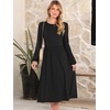 image:imageANRABESS Women Long Sleeve Casual Midi Dress  Crewneck Flowy ALine Long Dresses Soft Lightweight Church Vacation Floral Outfits Fall Fashion Transition ClothesBlack