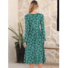 image:imageANRABESS Women Long Sleeve Casual Midi Dress  Crewneck Flowy ALine Long Dresses Soft Lightweight Church Vacation Floral Outfits Fall Fashion Transition ClothesGreen Blue Floral