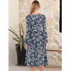 image:imageANRABESS Women Long Sleeve Casual Midi Dress  Crewneck Flowy ALine Long Dresses Soft Lightweight Church Vacation Floral Outfits Fall Fashion Transition ClothesFloral Navy Blue White