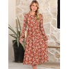 image:imageANRABESS Women Long Sleeve Casual Midi Dress  Crewneck Flowy ALine Long Dresses Soft Lightweight Church Vacation Floral Outfits Fall Fashion Transition ClothesPrint Green White Floral