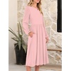 image:imageANRABESS Women Long Sleeve Casual Midi Dress  Crewneck Flowy ALine Long Dresses Soft Lightweight Church Vacation Floral Outfits Fall Fashion Transition ClothesPink Round Dot
