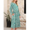 image:imageANRABESS Women Long Sleeve Casual Midi Dress  Crewneck Flowy ALine Long Dresses Soft Lightweight Church Vacation Floral Outfits Fall Fashion Transition ClothesFloral Green