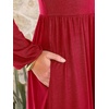 image:imageANRABESS Women Long Sleeve Casual Midi Dress  Crewneck Flowy ALine Long Dresses Soft Lightweight Church Vacation Floral Outfits Fall Fashion Transition ClothesBright Red