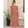image:imageANRABESS Women Long Sleeve Casual Midi Dress  Crewneck Flowy ALine Long Dresses Soft Lightweight Church Vacation Floral Outfits Fall Fashion Transition ClothesPrint Green White Floral