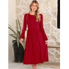 image:imageANRABESS Women Long Sleeve Casual Midi Dress  Crewneck Flowy ALine Long Dresses Soft Lightweight Church Vacation Floral Outfits Fall Fashion Transition ClothesBright Red
