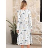 image:imageANRABESS Women Long Sleeve Casual Midi Dress  Crewneck Flowy ALine Long Dresses Soft Lightweight Church Vacation Floral Outfits Fall Fashion Transition ClothesFloral White
