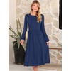 image:imageANRABESS Women Long Sleeve Casual Midi Dress  Crewneck Flowy ALine Long Dresses Soft Lightweight Church Vacation Floral Outfits Fall Fashion Transition ClothesNighty Blue