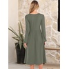 image:imageANRABESS Women Long Sleeve Casual Midi Dress  Crewneck Flowy ALine Long Dresses Soft Lightweight Church Vacation Floral Outfits Fall Fashion Transition ClothesArmy Green