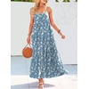 image:imageANRABESS Women Summer Casual Loose Sleeveless Sundress Spaghetti Strap Flowy Boho Linen Beach Vacation Maxi Long DressBlue White Floral