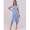 image:imageANRABESS Women Summer Dress Casual Short Sleeve V Neck ALine Knee Length Pleated Flowy 2026 Fashion Midi Dresses with PocketBlue White Floral