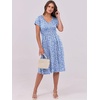 image:imageANRABESS Women Summer Dress Casual Short Sleeve V Neck ALine Knee Length Pleated Flowy 2026 Fashion Midi Dresses with PocketBlue White Floral