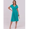 image:imageANRABESS Women Summer Dress Casual Short Sleeve V Neck ALine Knee Length Pleated Flowy 2026 Fashion Midi Dresses with PocketLake