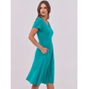 image:imageANRABESS Women Summer Dress Casual Short Sleeve V Neck ALine Knee Length Pleated Flowy 2026 Fashion Midi Dresses with PocketLake