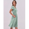 image:imageANRABESS Women Summer Dress Casual Short Sleeve V Neck ALine Knee Length Pleated Flowy 2026 Fashion Midi Dresses with PocketLight Green Floral
