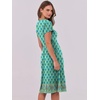 image:imageANRABESS Women Summer Dress Casual Short Sleeve V Neck ALine Knee Length Pleated Flowy 2026 Fashion Midi Dresses with PocketTeal Spades Floral