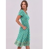 image:imageANRABESS Women Summer Dress Casual Short Sleeve V Neck ALine Knee Length Pleated Flowy 2026 Fashion Midi Dresses with PocketTeal Spades Floral