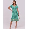 image:imageANRABESS Women Summer Dress Casual Short Sleeve V Neck ALine Knee Length Pleated Flowy 2026 Fashion Midi Dresses with PocketTeal Spades Floral