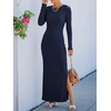 image:imageANRABESS Womens Long Sleeve Bodycon Maxi Dress  Soft Stretchy Ribbed Knit Crew Neck Side Slit Casual Date Night Cocktail Party Elegant Chic Spring Summer Fall All SeasonNavy Blue
