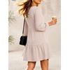 image:imageANRABESS Womens Long Sleeve Square Neck Short Dress  Casual Flowy Tiered ALine with PocketsFloralampSolidampStripedFall OutfitsSoft lightweightCute for Work Party Everyday WearPink Stripe