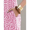 image:imageANRABESS Womens Summer Maxi Dress V Neck Short Sleeve Slit Side Shirt Dress Loose Fit Travel Beach Dress with PocketsPink White Dot
