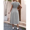 image:imageANRABESS Womens Summer Midi Dress Striped Casual Short Sleeve Crewneck Elastic Waist 2026 Flowy Long Beach Dress with PocketsBlack White Stripe