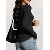 image:imageANRABESS Long Sleeve Shirts for Women Ribbed Knit Tops  Soft Slim Fit Scoop Neck Henley Basic Blouses Business Casual Work Outfits Fall Winter Spring Tee ShirtBlack