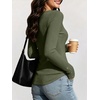 image:imageANRABESS Long Sleeve Shirts for Women Ribbed Knit Tops  Soft Slim Fit Scoop Neck Henley Basic Blouses Business Casual Work Outfits Fall Winter Spring Tee ShirtArmy Green